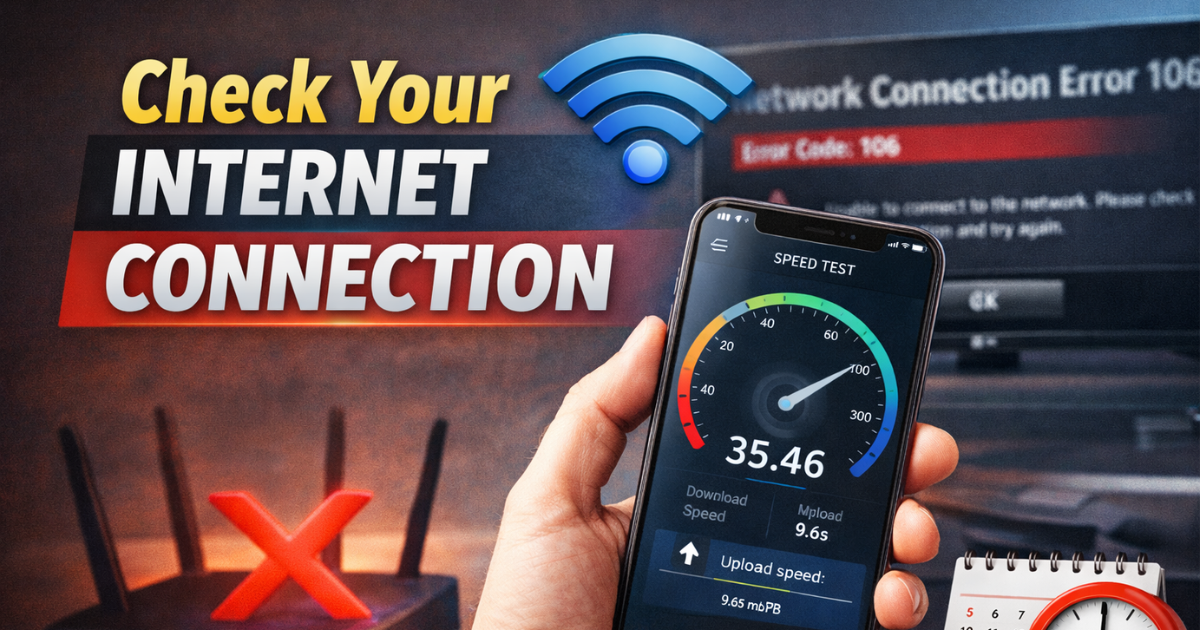 Checking internet speed on smartphone to fix LG TV Network Connection Error 106