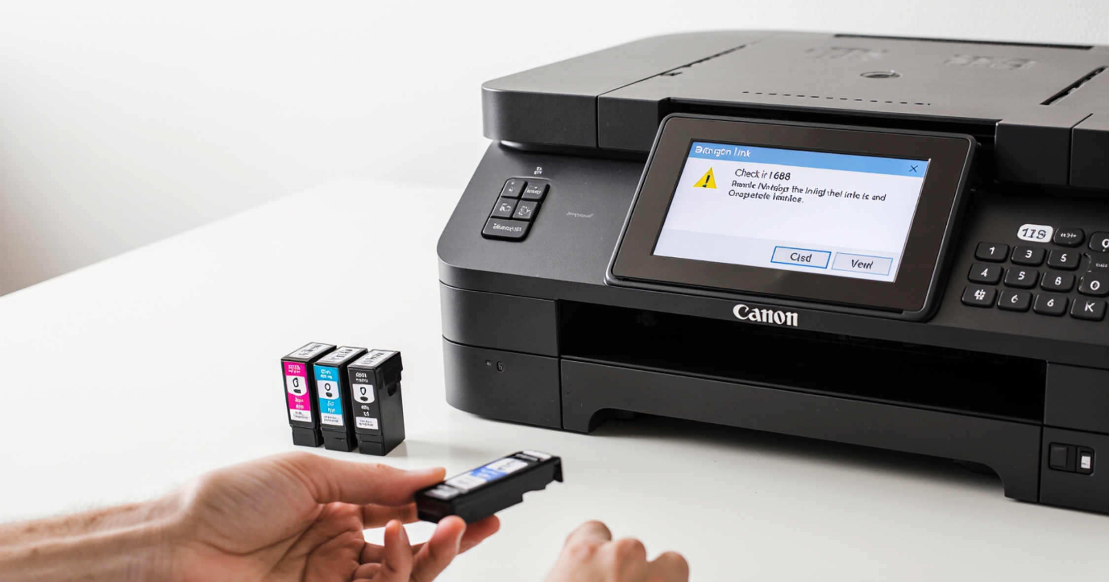 Pressing Canon printer resume button to ignore error code 1686