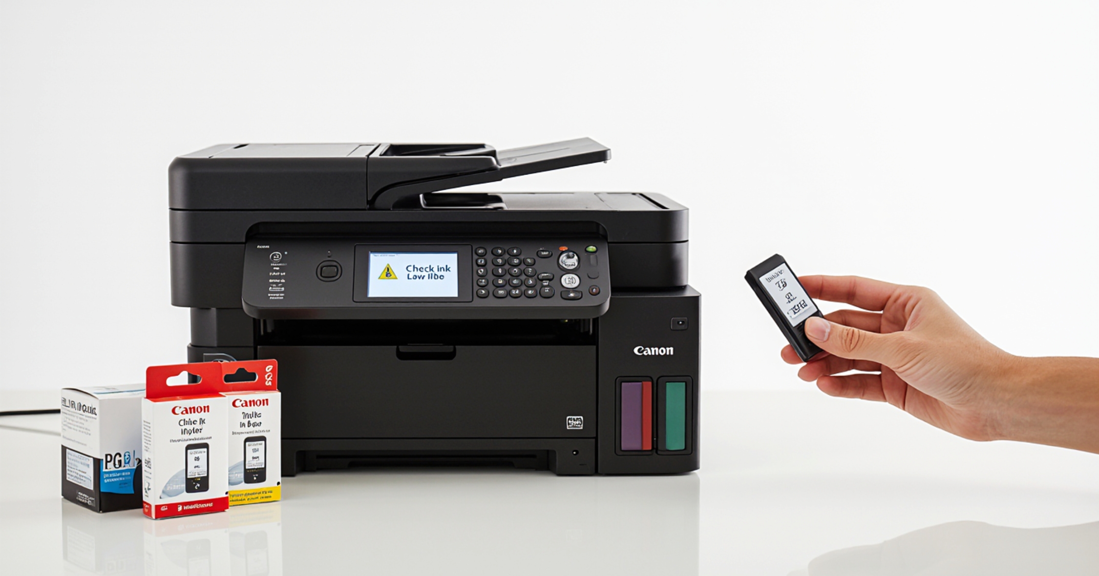 Canon PG-540 and CL-541 ink cartridge low ink warning