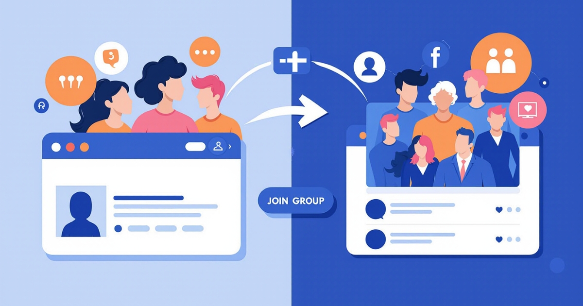 Visual guide for inviting Page followers into a Facebook Group community