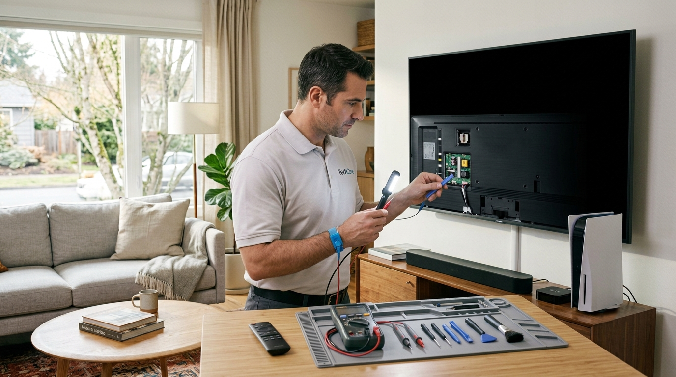 Restarting a Samsung Smart TV to fix a black screen problem