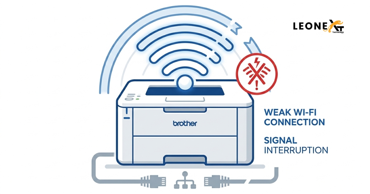 Brother printer showing weak Wi-Fi signal connectivity issue
