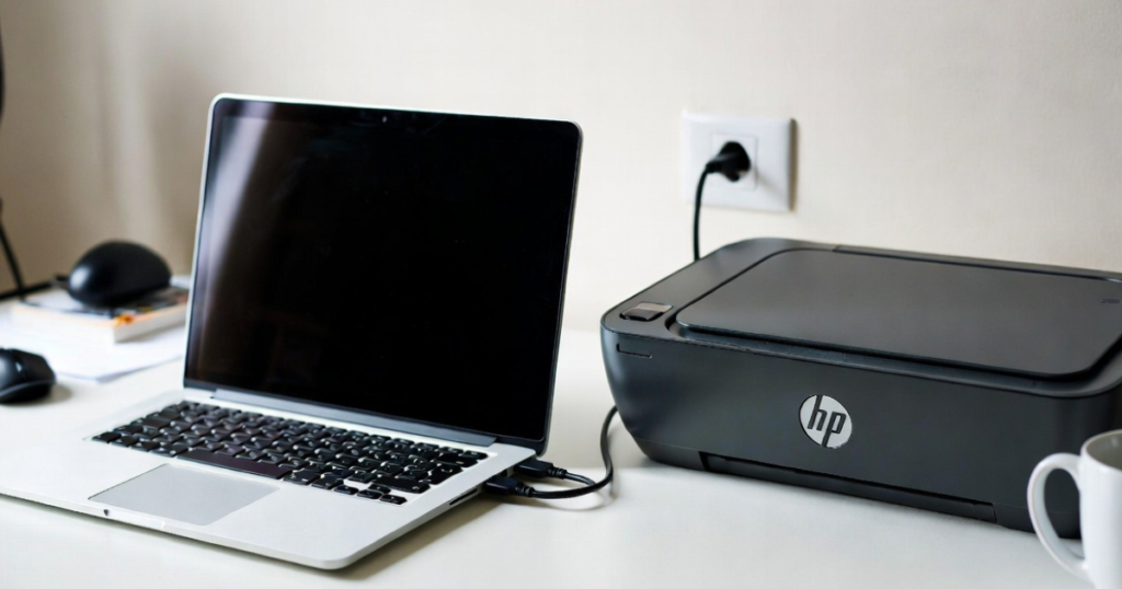 HP printer connected to Mac using USB cable setup