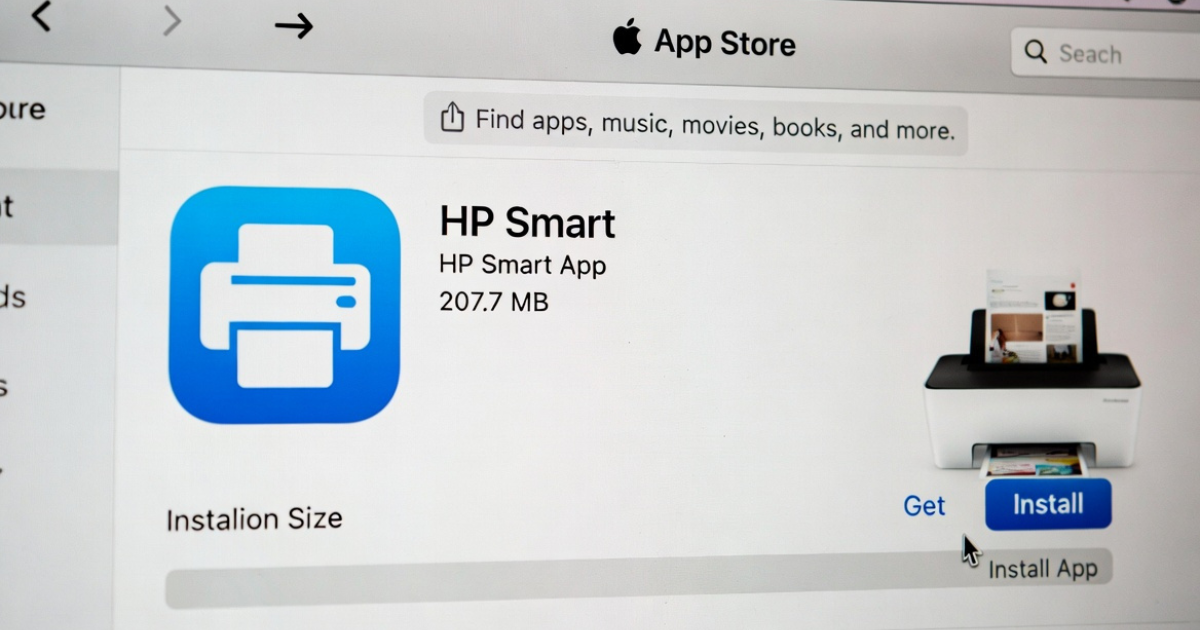 Installing HP Smart app on Mac for printer setup