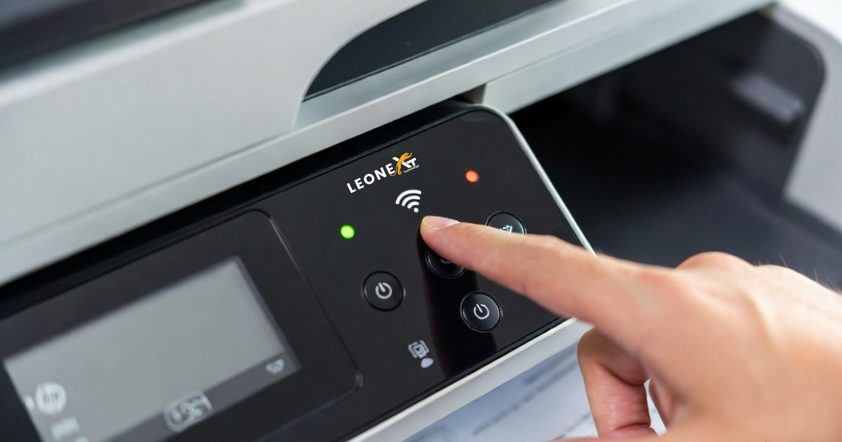 Pressing wireless button on HP printer for reset