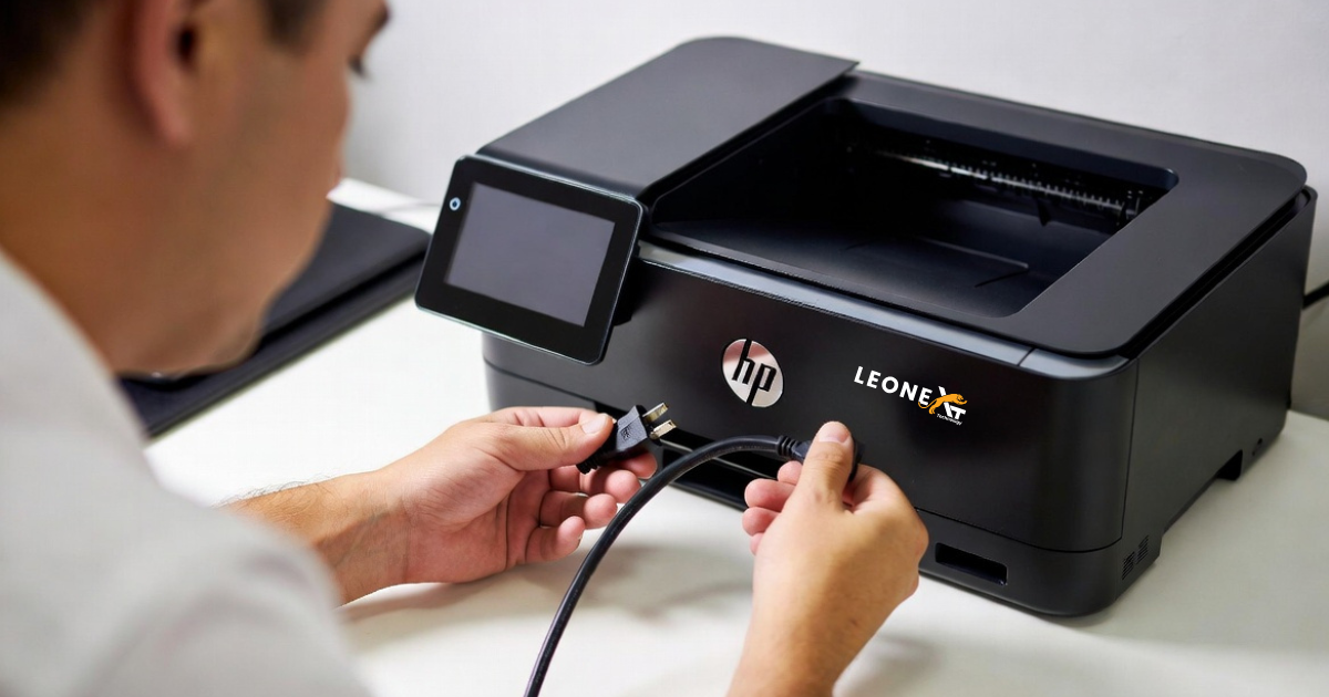 Resetting HP printer by reconnecting power cable