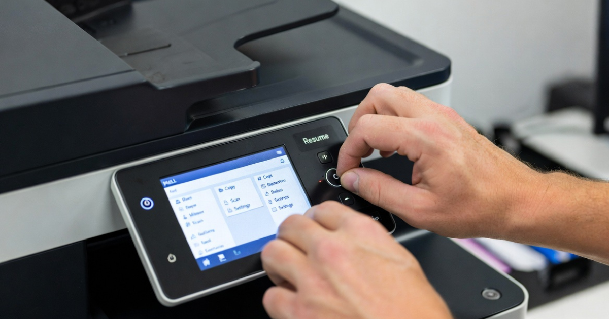 User resetting Dell printer by holding resume button to fix connectivity issue