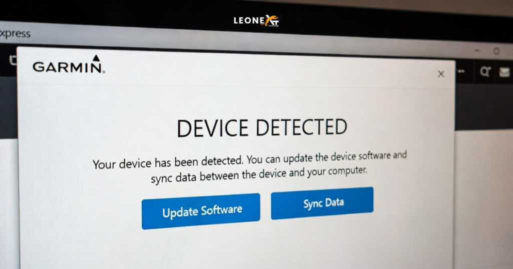 Garmin Express detecting device for map updates