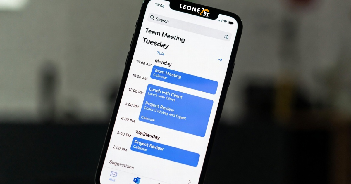 Outlook calendar synced on iPhone