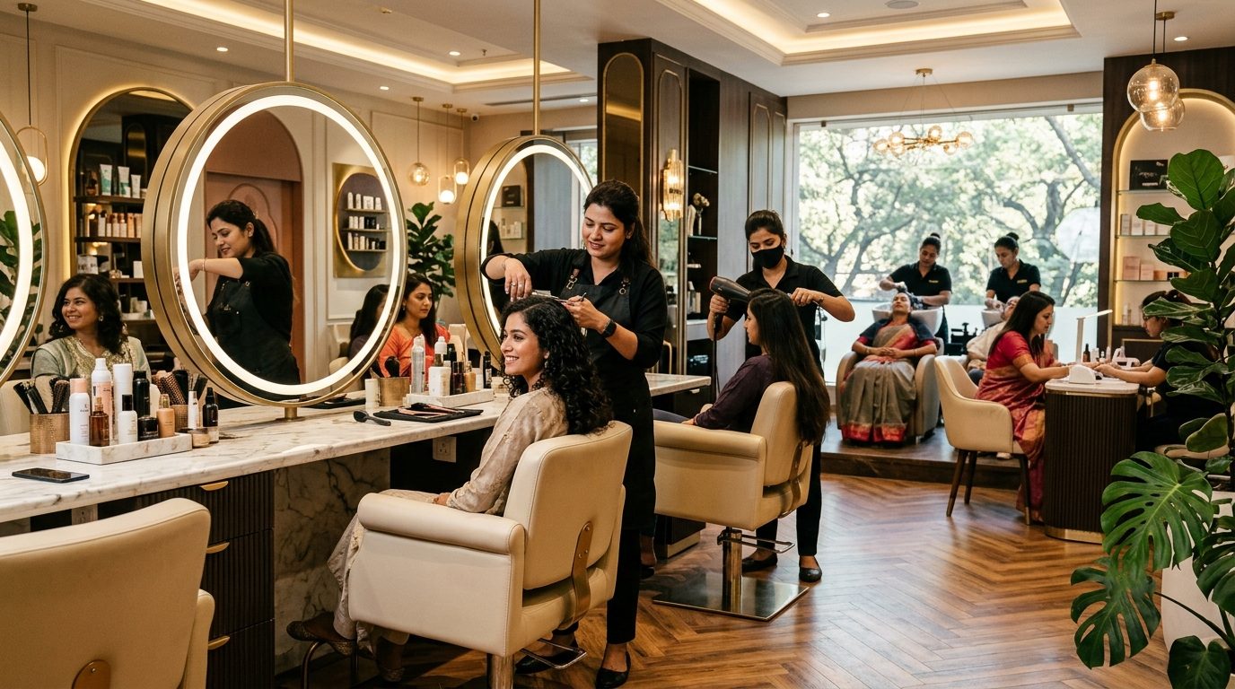 Which services are available at women beauty parlors in Delhi?