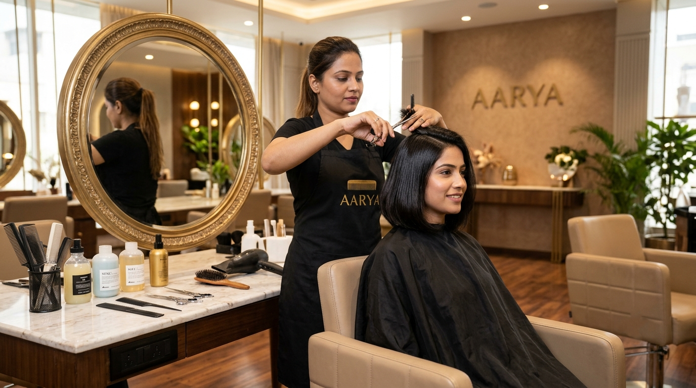 Professional hairstylist providing haircare services