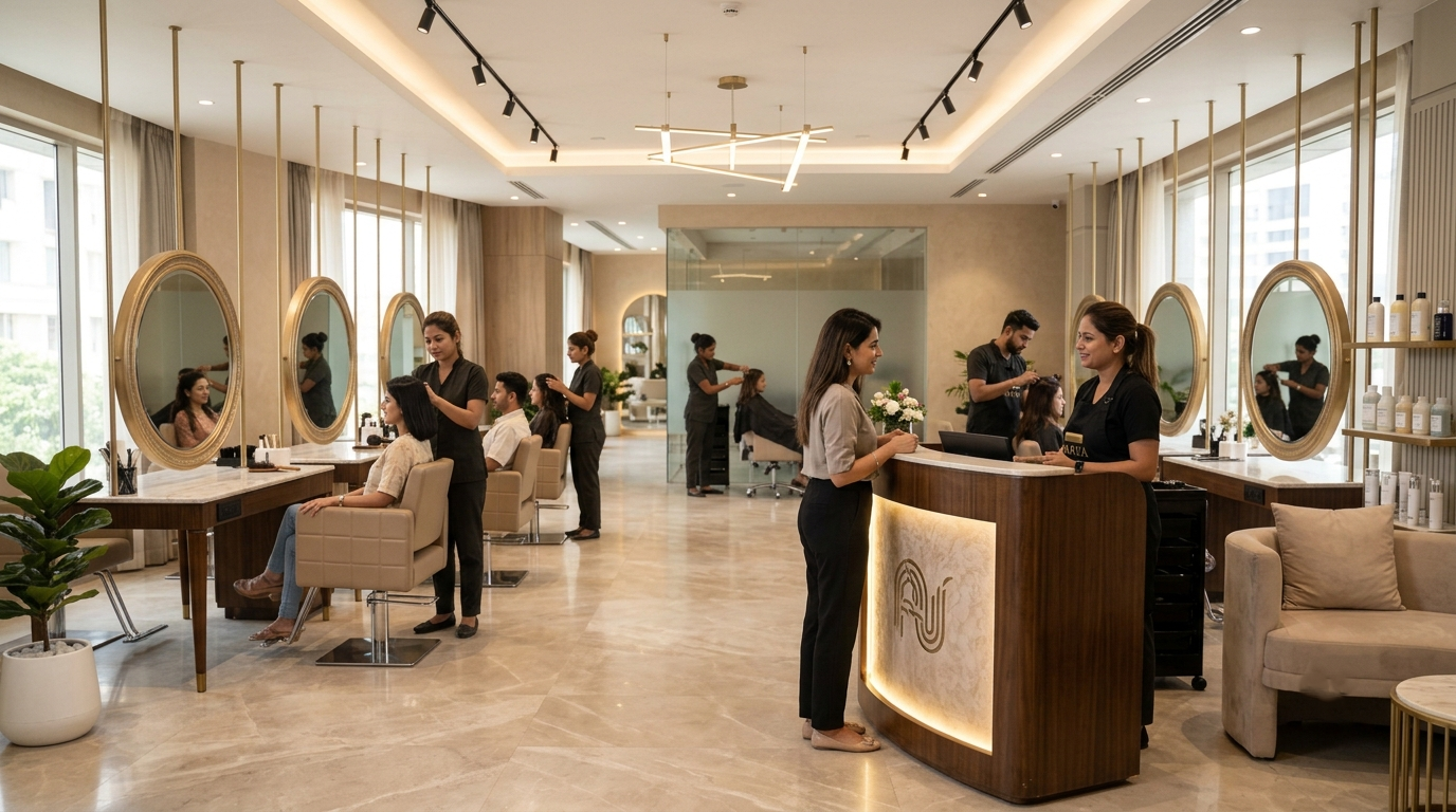 Professional facial and skincare treatment at a salon