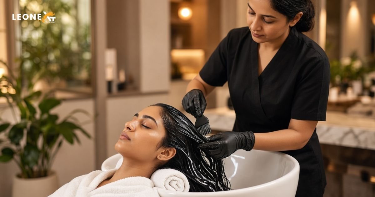 Hair, nail and makeup services at a unisex salon in Gaur City 2 
