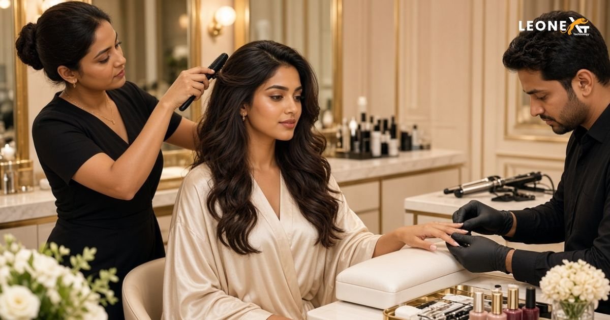 Men's haircut and beard grooming service at a salon in Greater Noida