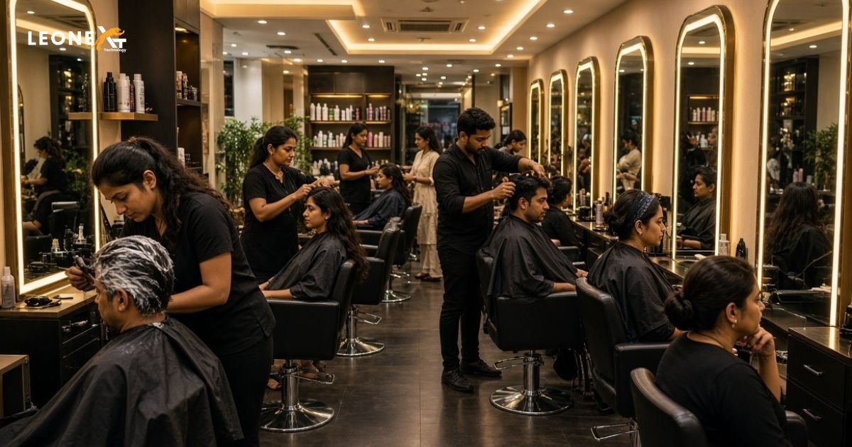 Luxury modern salon interior in Gaur City 2, Greater Noida 